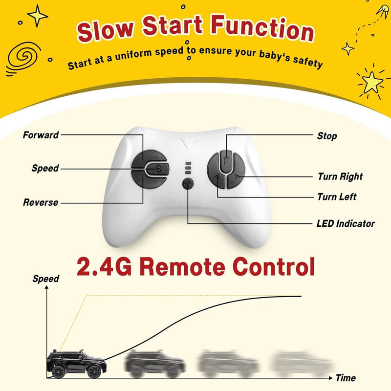 12V Electric Ride-On Car for Kids with Remote Control - Black