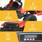 12V Electric Ride-On Car for Kids with Remote Control, LED Lights, and Bluetooth - 2 Speed Options
