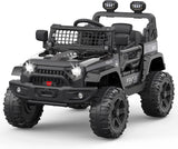 12V Electric Ride-On Car for Kids with Remote Control, LED Lights, and Bluetooth - 2 Speed Options