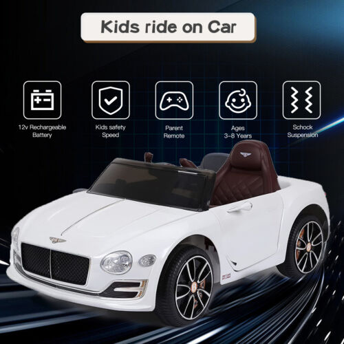 12V Electric Ride-On Car for Kids with Remote Control, LED Lights, and MP3 Player - BENTLEY Style