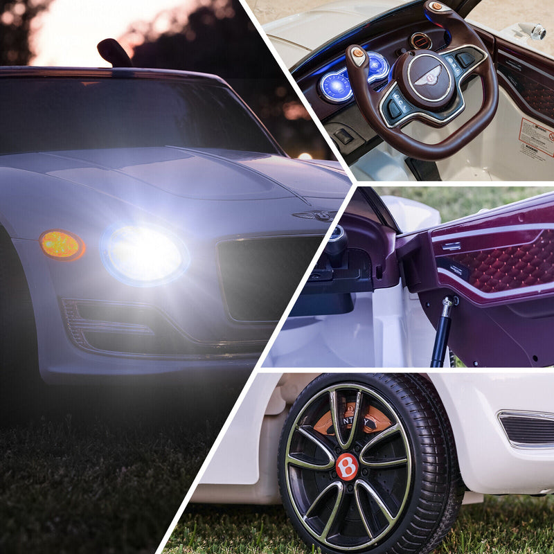 12V Electric Ride-On Car for Kids with Remote Control, LED Lights, and MP3 Player - BENTLEY Style