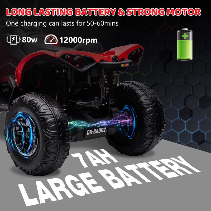 12V Electric Ride-On Car for Kids with Remote Control, LED Lights, and Music