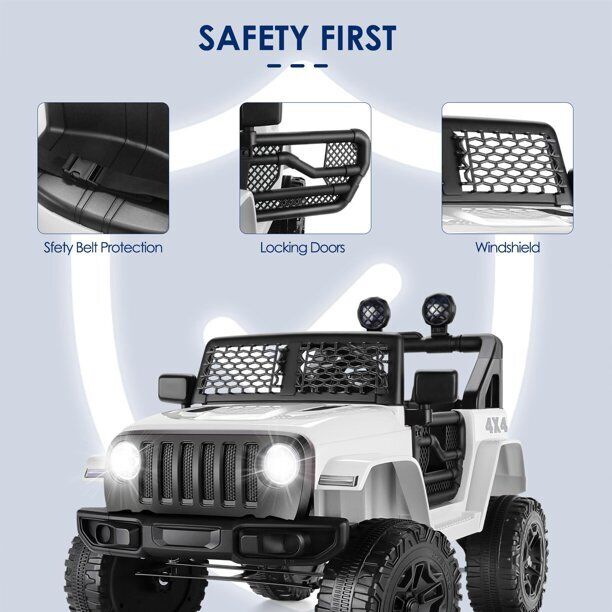 12V Electric Ride-On Car for Kids with Remote Control, MP3 Player, and LED Lights - Perfect Gift Toy