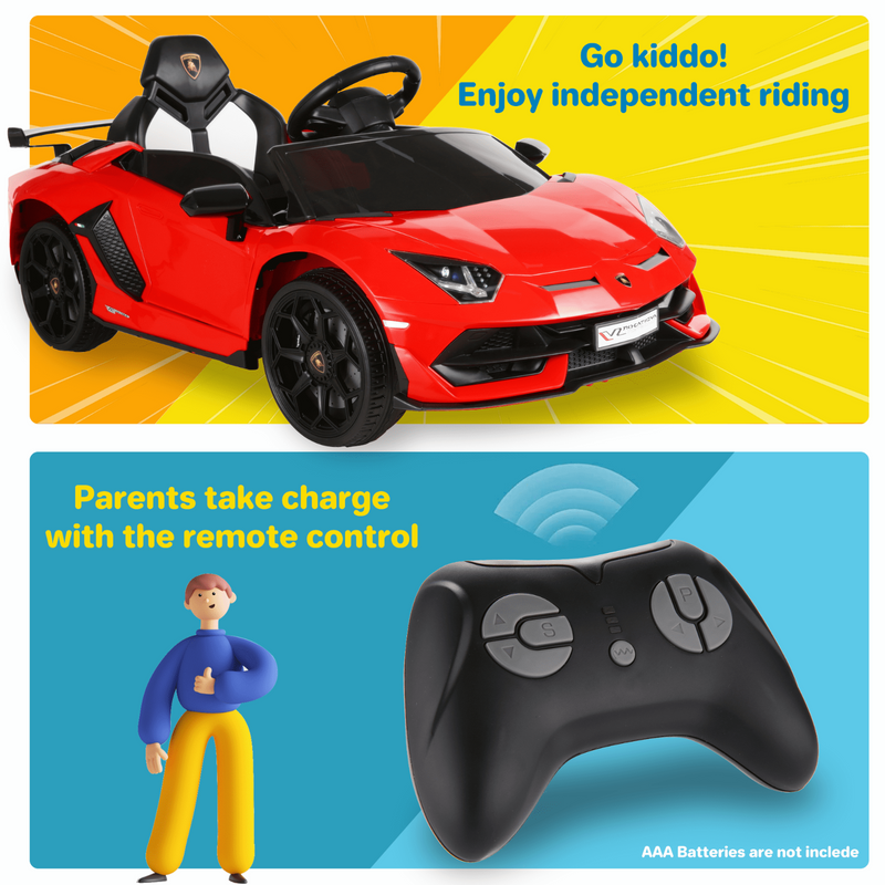 12V Electric Ride-On Car for Kids with Remote Control, MP3 Player, and LED Lights - Perfect Gift Toy