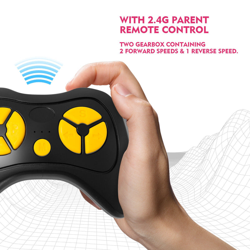 12V Electric Ride-On Car for Kids with Remote Control, MP3 Player, LED Lights, and Cover