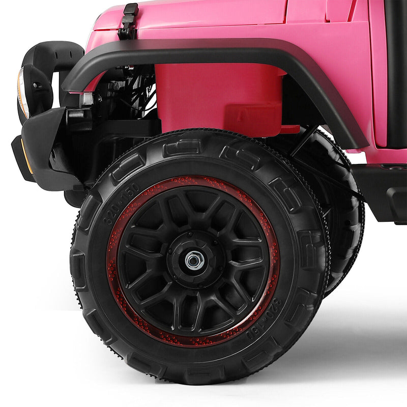 12V Electric Ride-On Car for Kids with Remote Control, MP3 Player, LED Lights, and Cover