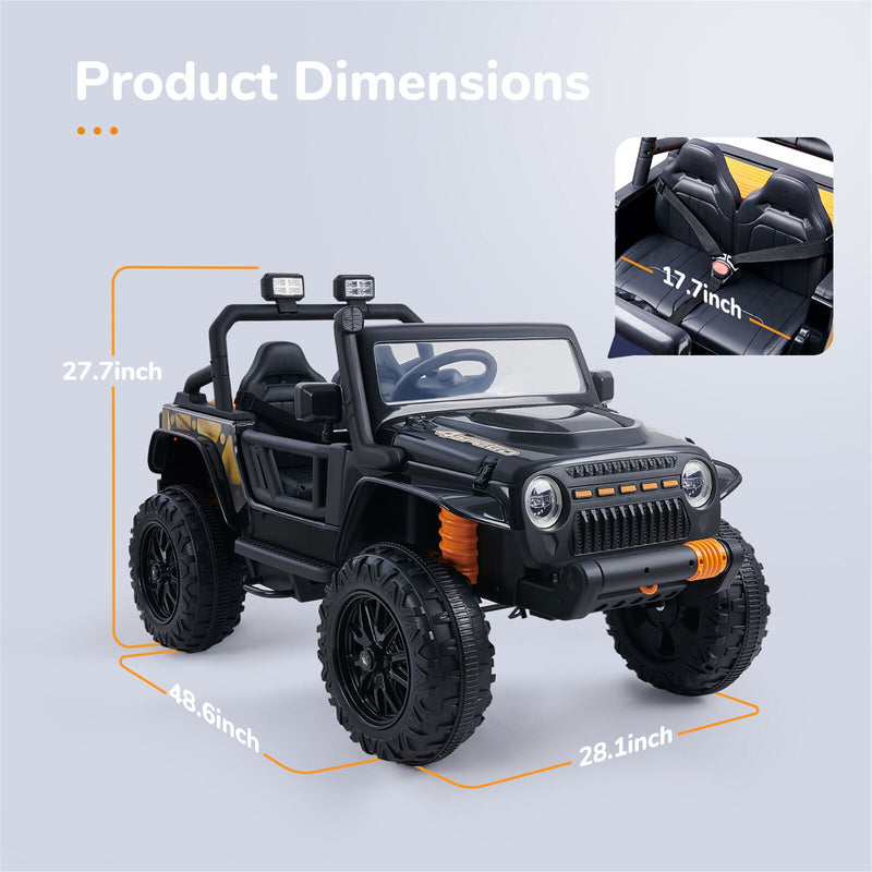12V Electric Parent-Child Ride On Truck with Remote Control - 2 Seater Kids Car