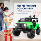 12V Kids Electric Ride-On Jeep Car with Remote Control, Bluetooth, LED Lights, and MP3 Player