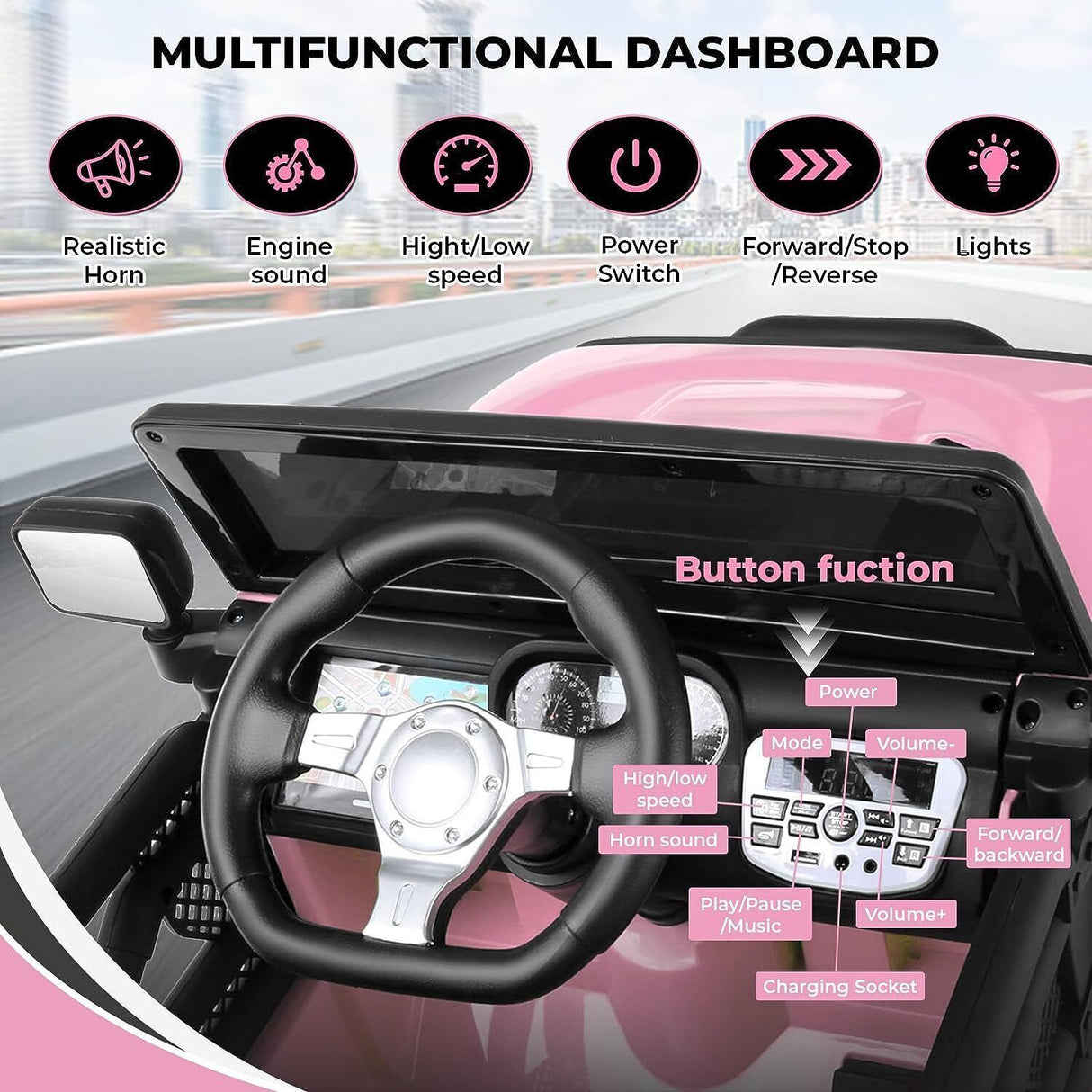 12V Electric Ride On Car Truck with Parent Remote Control, AUX & USB - 3 Speed Options