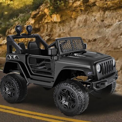 12V Electric Ride-On Car with MP3, Lights, and Remote Control - Black