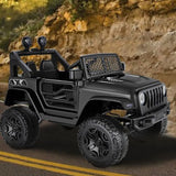 12V Electric Ride-On Car with MP3, Lights, and Remote Control - Black