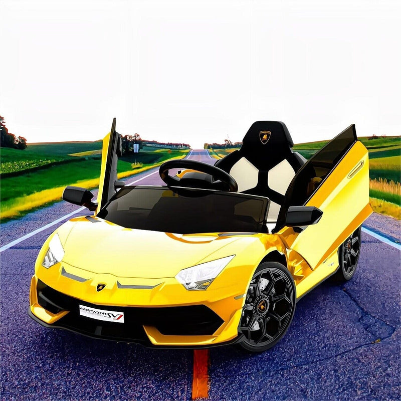 12V Electric Battery Powered Sports Car for Kids with Remote Control - Yellow