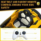 12V Electric Battery Powered Sports Car for Kids with Remote Control - Yellow