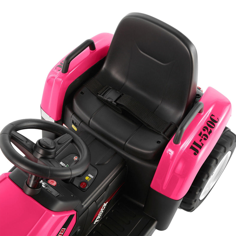 12V Electric Ride On Excavator Digger with Bluetooth Music and Remote Control - 3 Speeds and Light Effects Included