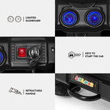 12V Electric Ride-On Jeep for Kids with LED Lights, Music, and Bluetooth Remote Control