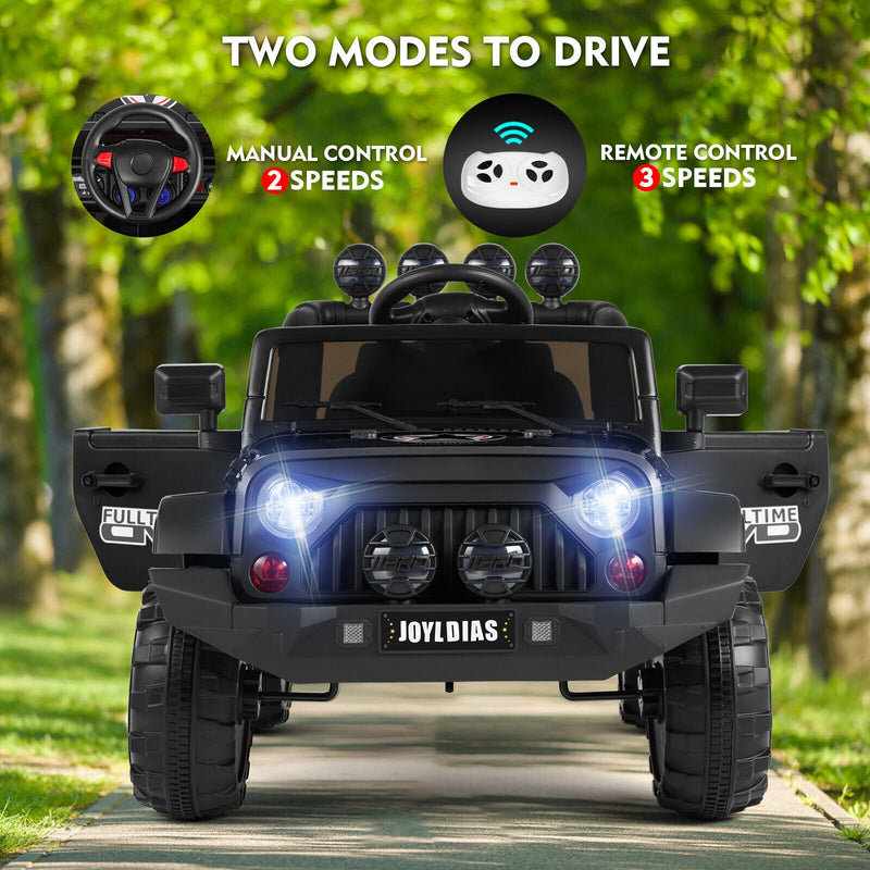12V Electric Ride-On Truck for Kids with Music, LED Lights, Bluetooth, MP3, and Remote Control