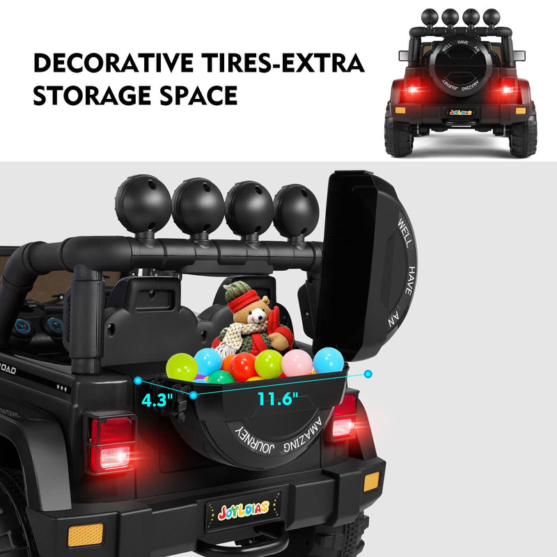 12V Electric Ride-On Truck for Kids with Music, LED Lights, Bluetooth, MP3, and Remote Control