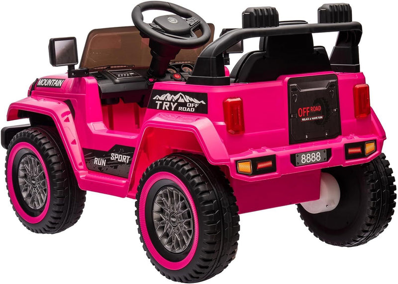 12V Electric Ride On Jeep Toy Car for Kids with Remote Control, Music, and LED Lights - 3 Speed Options