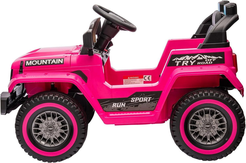 12V Electric Ride On Jeep Toy Car for Kids with Remote Control, Music, and LED Lights - 3 Speed Options