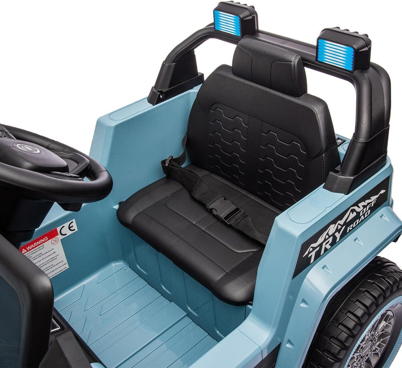 12V Electric Ride On Jeep Truck for Kids with Remote Control and Music - 3 Speed Options