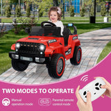 12V Electric Ride On Jeep Truck for Kids with Remote Control and Music - 3 Speed Options