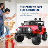 12V Electric Ride-On Truck Car for Kids with MP3 Player, Remote Control, and 2 Seats - LED Lights Included