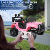 12V Electric Ride On Jeep Toy Car with USB, Bluetooth, and Remote Control for Kids