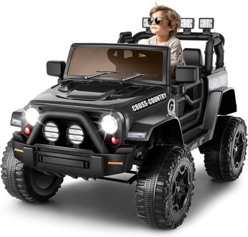 12V Electric Ride-On JEEP Truck for Kids with LED Lights and Remote Control - USB Compatible