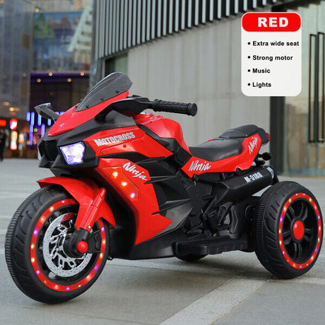 12V Electric Ride-On Motorcycle for Kids - Rechargeable 3 Wheel Motorbike