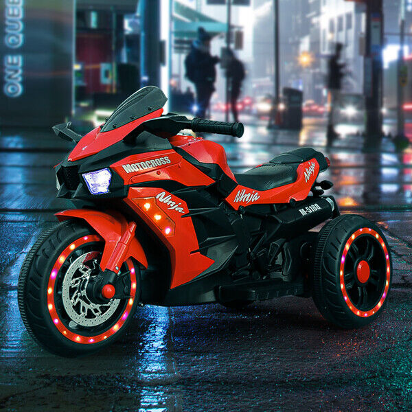 12V Electric Ride On Motorcycle for Kids with LED Lights