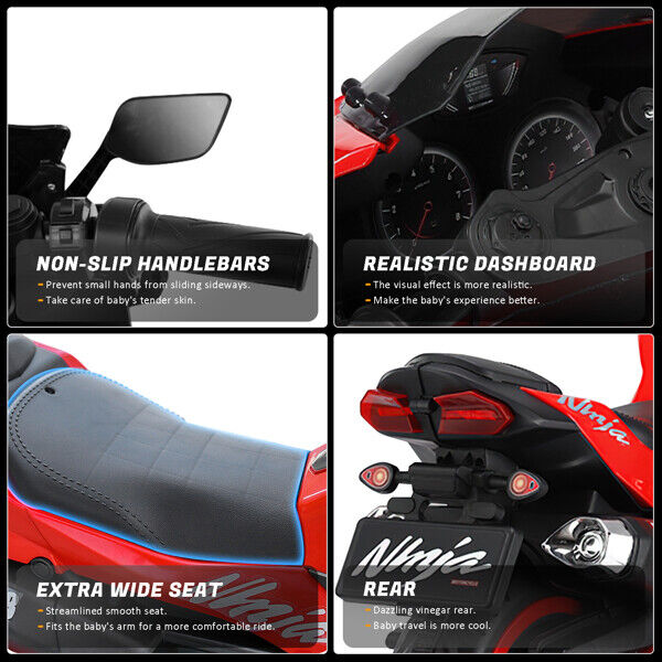 12V Electric Ride On Motorcycle for Kids with LED Lights