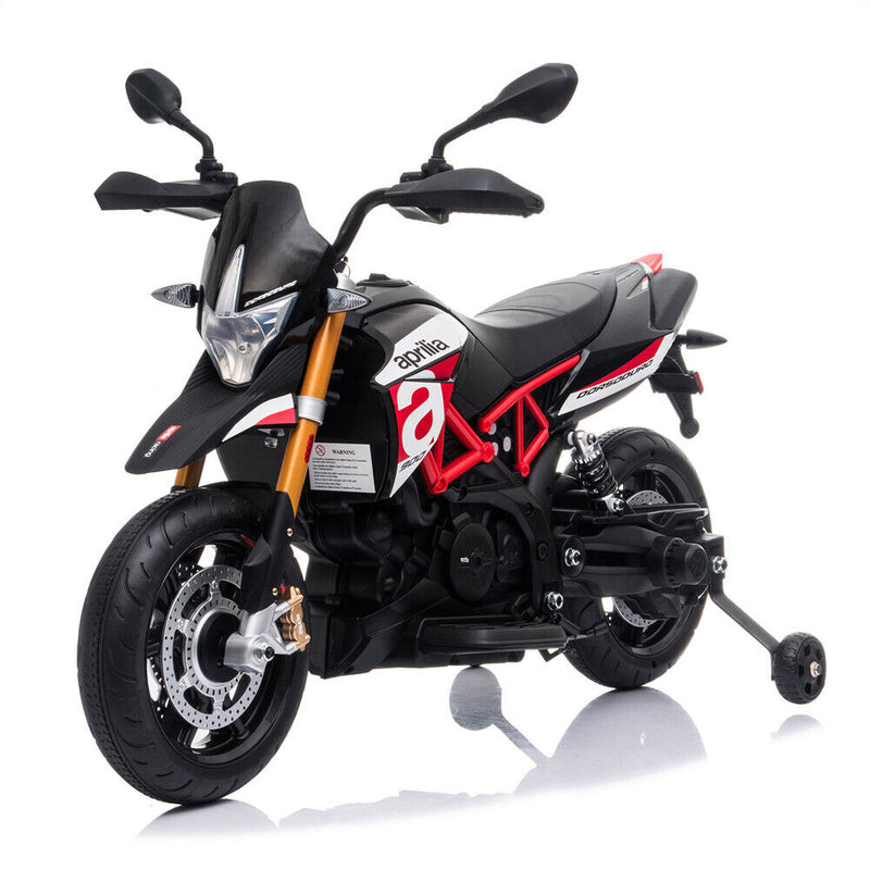 12V Electric Ride On Motorcycle for Kids with LED Music and Training Wheels