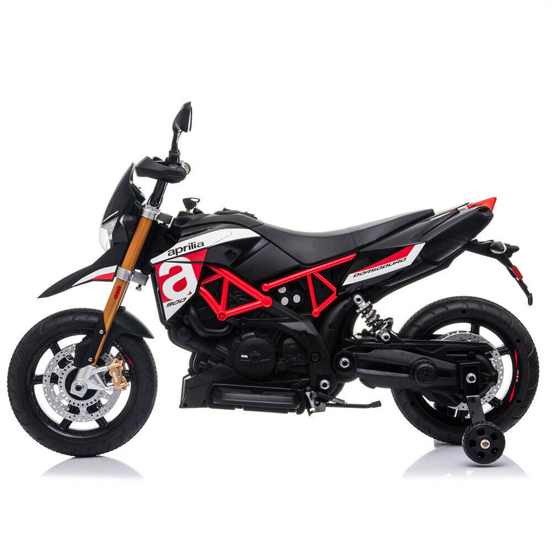 12V Electric Ride On Motorcycle for Kids with LED Music and Training Wheels