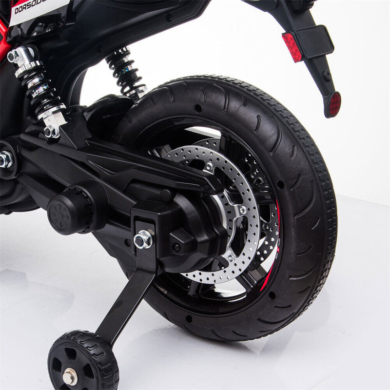 12V Electric Ride On Motorcycle for Kids with LED Music and Training Wheels