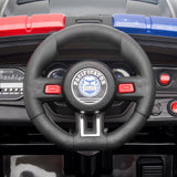 12V Electric Ride On Police Car for Kids with Remote Control - Black