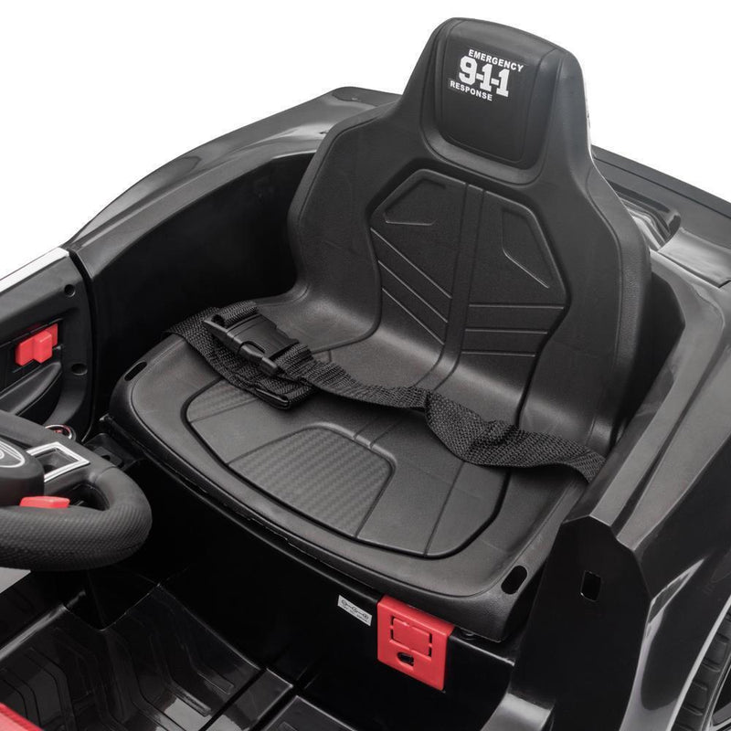 12V Electric Ride On Police Car for Kids with Remote Control - Black