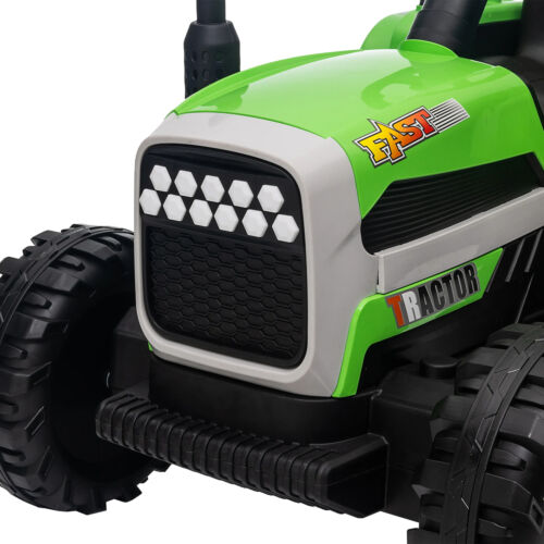 12V Electric Ride On Toy Tractor with Trailer for Kids - Remote Controlled