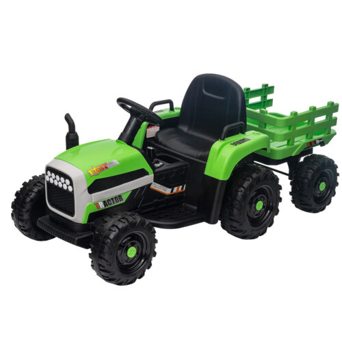 12V Electric Ride On Toy Tractor with Trailer for Kids - Remote Controlled