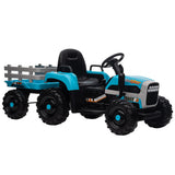 12V Electric Ride On Toy Tractor with Trailer for Kids - Remote Controlled