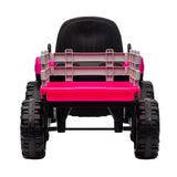12V Electric Ride On Toy Tractor with Trailer for Kids - Remote Controlled