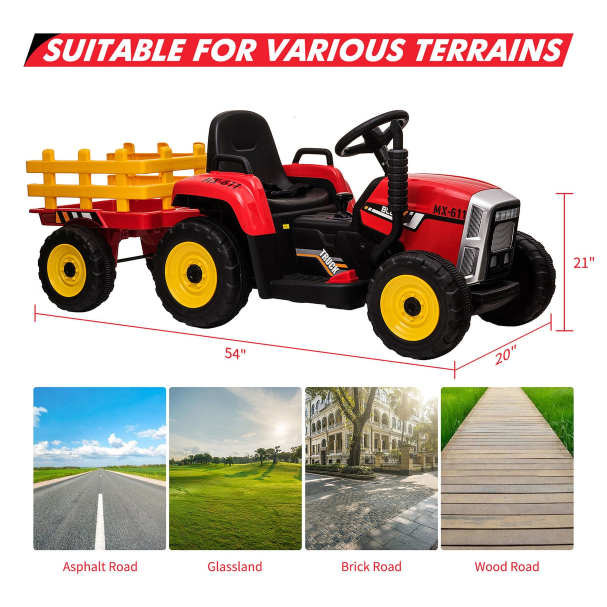 12V Electric Ride-On Tractor Car with Remote Control - Perfect Gift for Kids