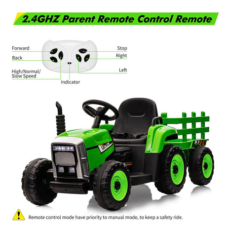 12V Electric Ride-On Tractor Car with Remote Control - Perfect Gift for Kids