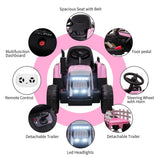 12V Electric Ride on Tractor for Kids with Remote Control - Battery Powered Vehicle