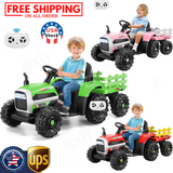 12V Electric Ride-On Tractor with Trailer for Kids - Includes Remote Control!