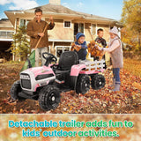 12V Electric Ride-On Tractor with Trailer for Kids - Remote Controlled Toy Vehicle