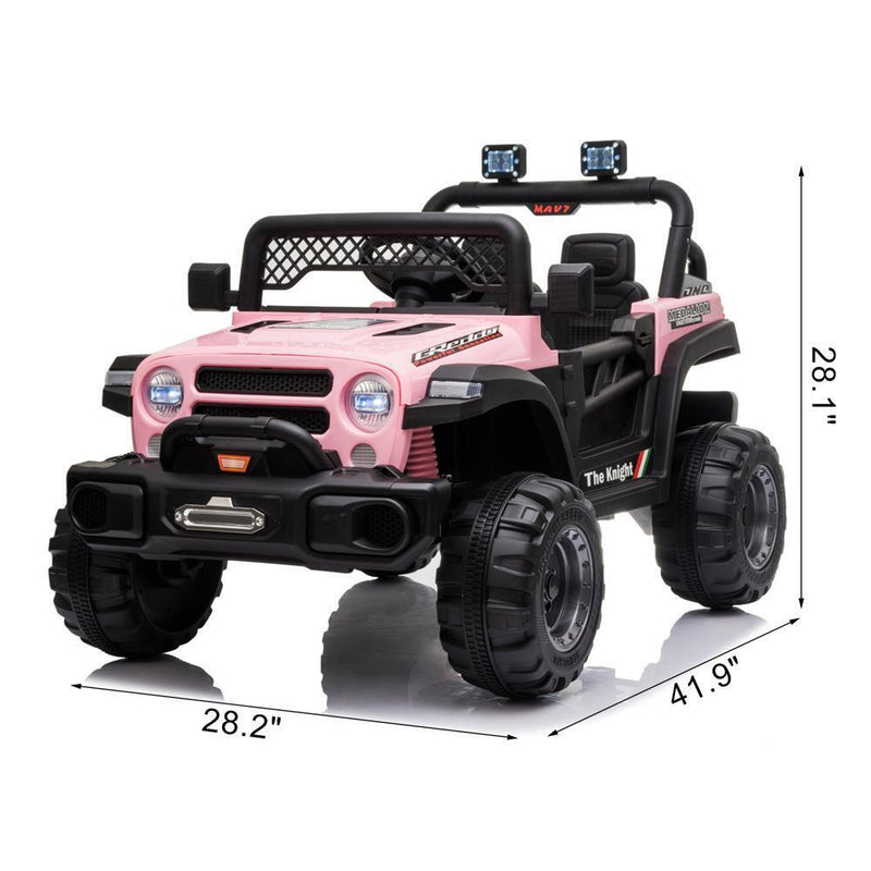 12V Electric Ride-On Truck Car for Kids with RC Remote Control - Pink