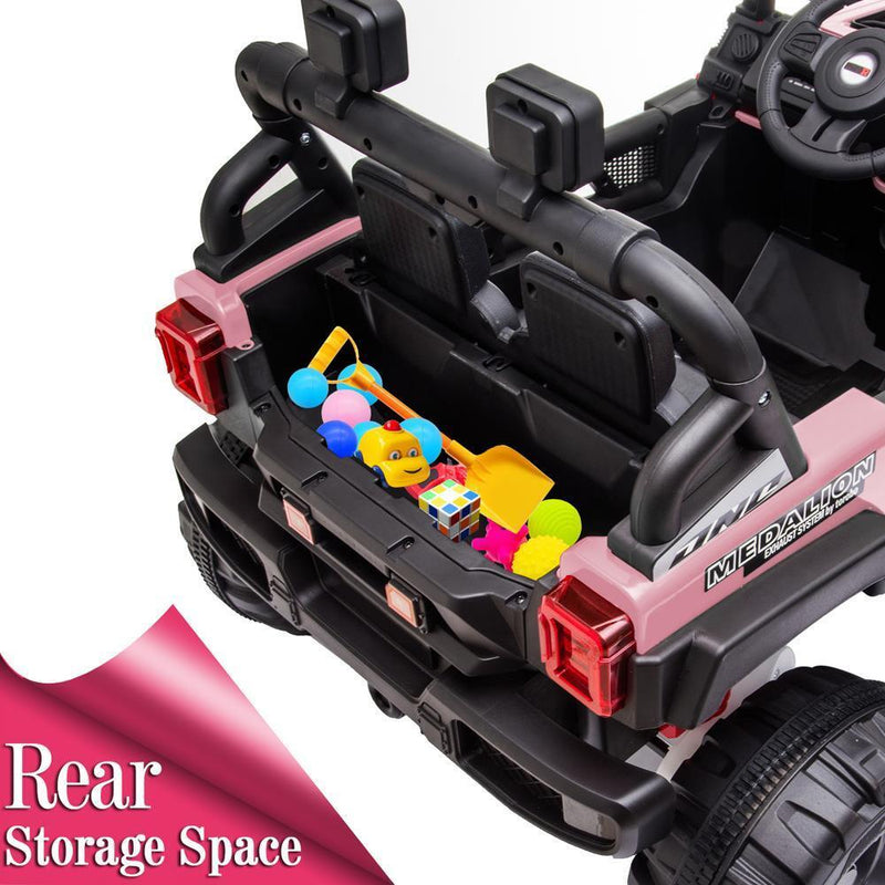 12V Electric Ride-On Truck Car for Kids with RC Remote Control - Pink