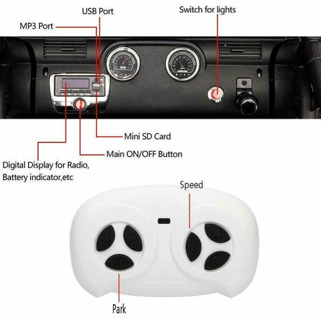 12V Electric Ride-On Truck for Kids with MP3, USB, and LED Lights - Available in 4 Colors!