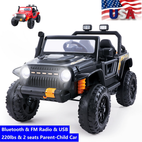 12V Electric Ride-On Truck for Kids with Parental Remote Control - 2 Seater