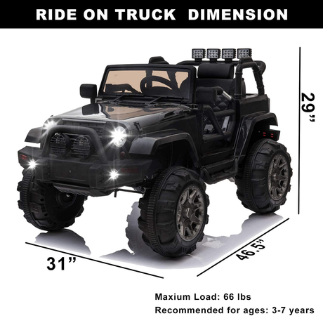 12V Electric Ride-On Truck for Kids with Parental Remote Control